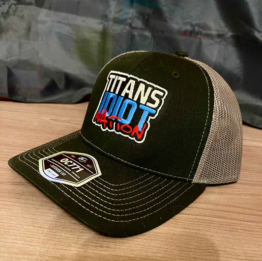Titans Idiot Nation "Stacked" Structured Hat : Black w/ Beige Mesh : Snap Back