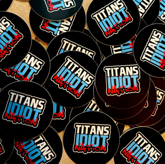 Titans Idiot Nation Circle "Stacked" 3 x 3 Sticker