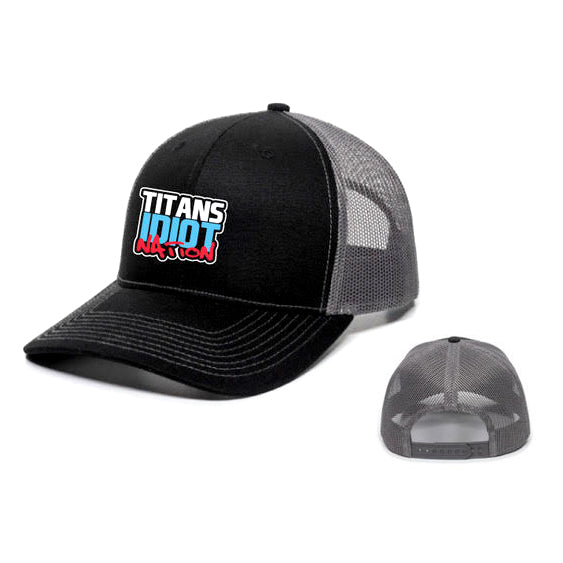 Titans Idiot Nation "Stacked" Structured Hat : Black w/ Beige Mesh : Snap Back