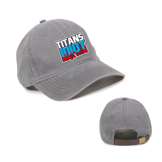 Titans Idiot Nation "Stacked" Un-Structured Hat : Graphite Color :: Leather Adjustable Back